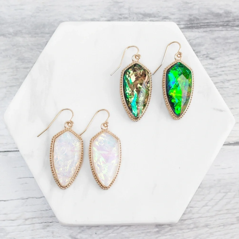 'Exton' Acetate Marquee Earrings